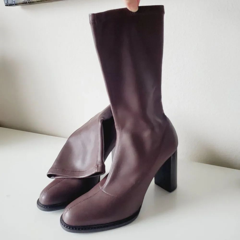 Stella McCartney Palmer faux stretch-leather sock boots Vegan Leather GUC - Picture 5 of 16